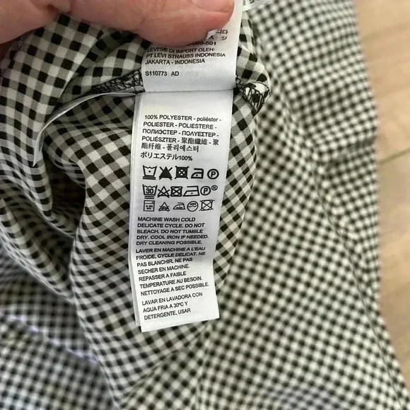 NWT LEVI'S Women's Misha Checkered Flutter-Sleeve Skater Dress Sz 4X - Picture 8 of 9